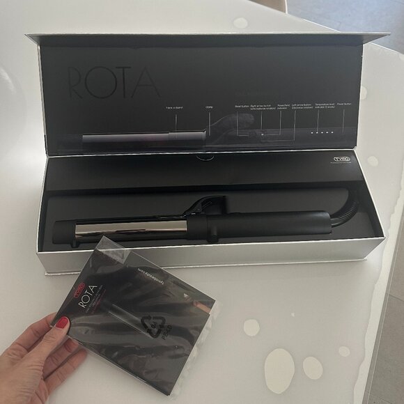 NIB TYMO ROTA Automatic Curling Iron Wand 1 1/4 " Ionic Rotating Hair Curler - Picture 2 of 9